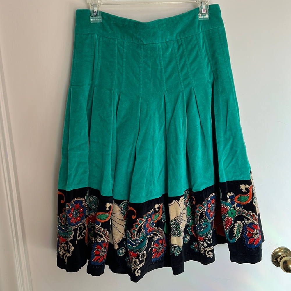 Velvet Beaded Anthropology Skirt